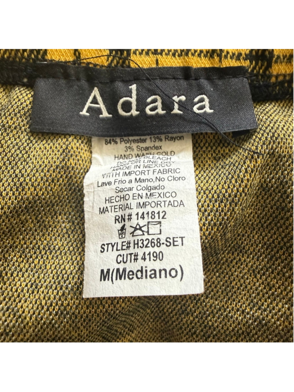 Vintage Y2K school girl style yellow black plaid mini skirt top set sz M - Picture 8 of 13